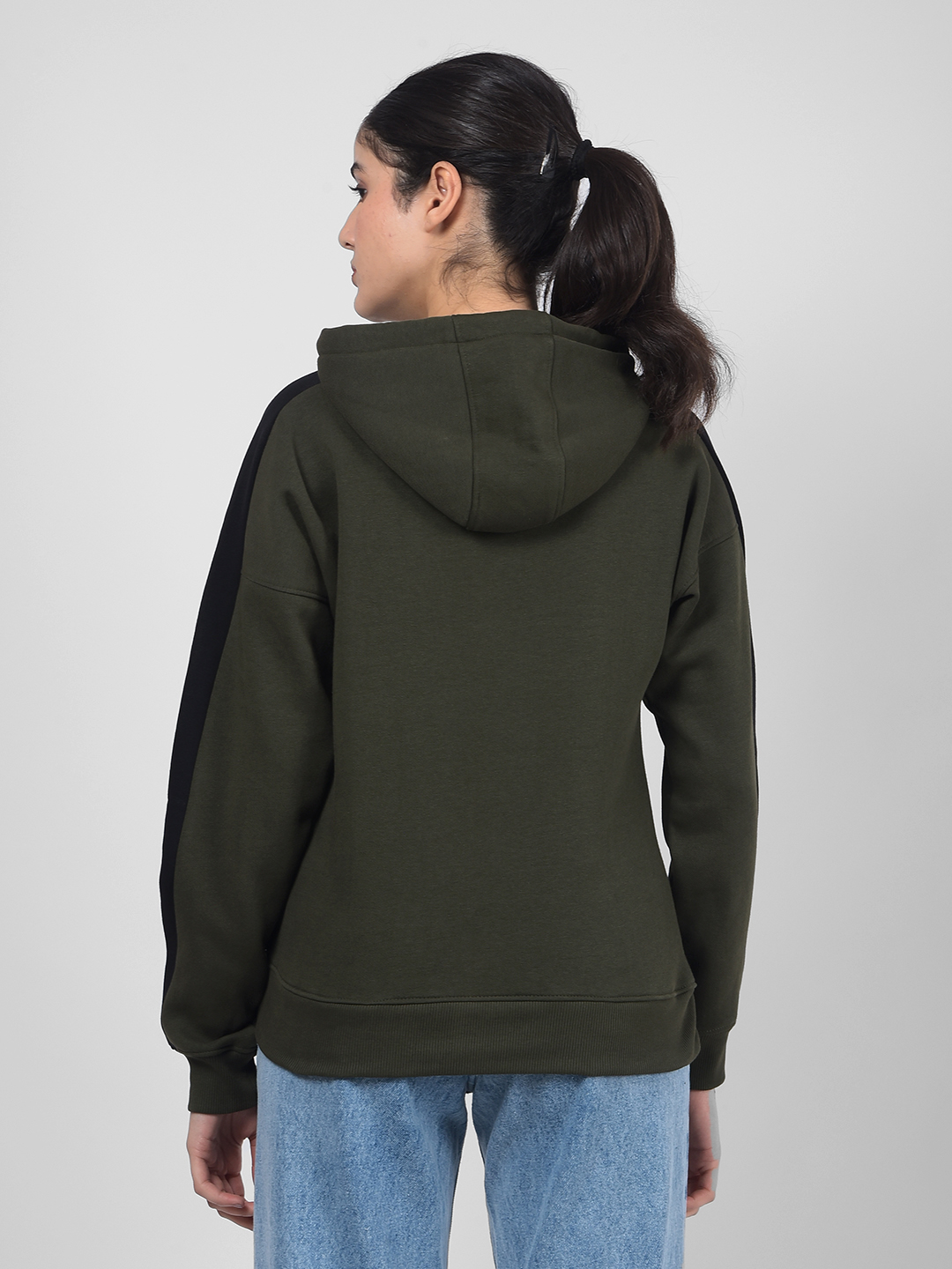 Numero Uno Women Striped Olive Sweat Shirt
